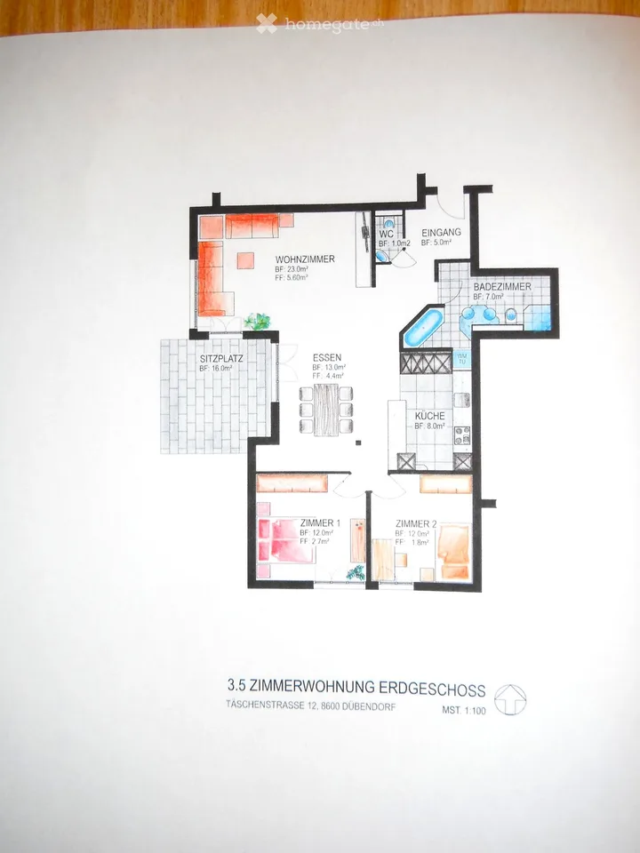 Incantevole appartamento di 3,5 locali con posto giardino e garage (E-Mobility) a Dübendorf