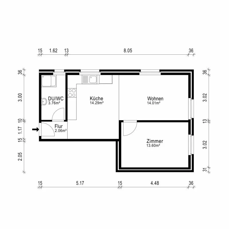 Charming 2.5-room apartment in Safnern