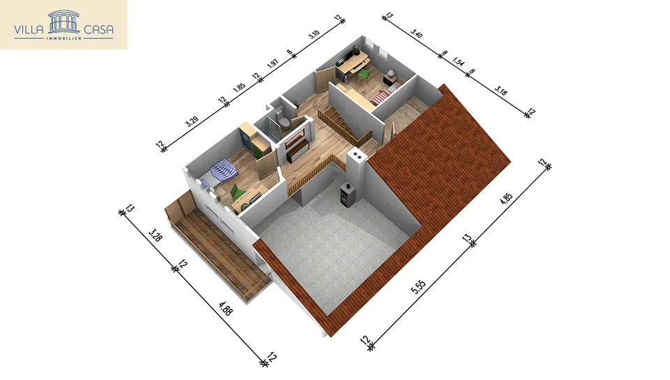 Alpine attic apartment including renovation package (optional)