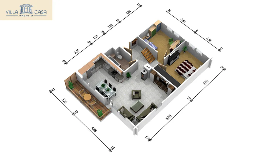 Alpine attic apartment including renovation package (optional)