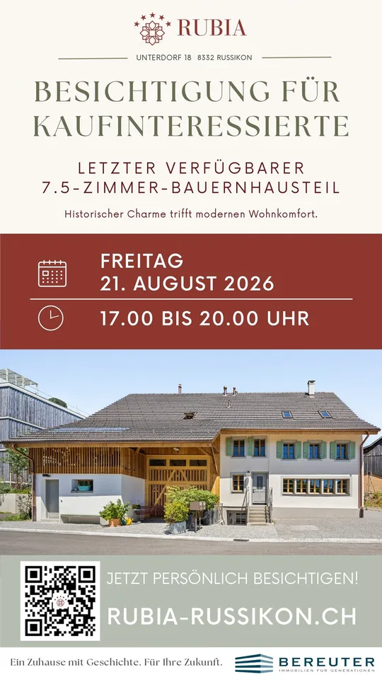 Letzte Gelegenheit: Einzigartige 7.5-Zimmer-Bauernhaushälfte