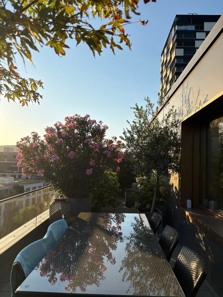 Beautiful 3.5 attic apartment on Pfingstweidstrasse 104D, quiet, roof terrace, sunny, private