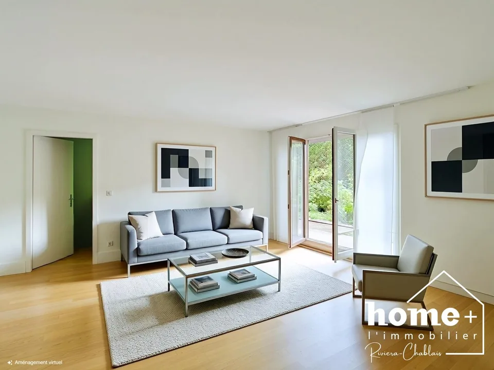 Appartement de 2,5 pièces en rez-de-jardin avec grande terrasse