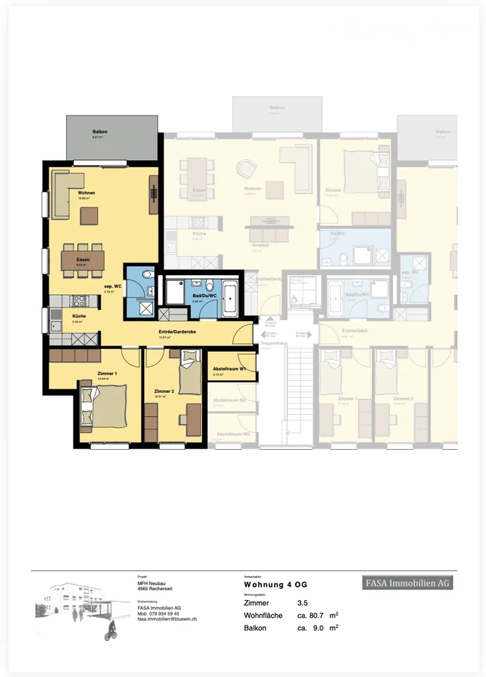 Appartement moderne 3.5 pièces avec balcon à Recherswil – disponible immédiatement !
