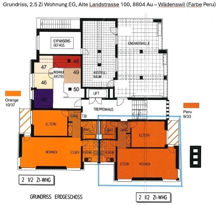 2.5 Zi - Wohnung, 8804 Au ZH - Seenähe mit Seeblick