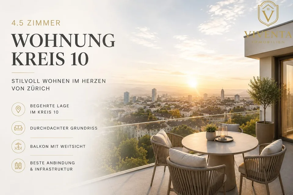 4.5-Zimmer-Wohnung mit Weitsicht & Cheminée im Kreis 10