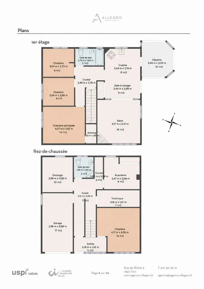 Sion, Villa mit 5.5 Zimmern von 197m2 in den Höhen von Bramois, inmitten der Natur, Garage, überdacht