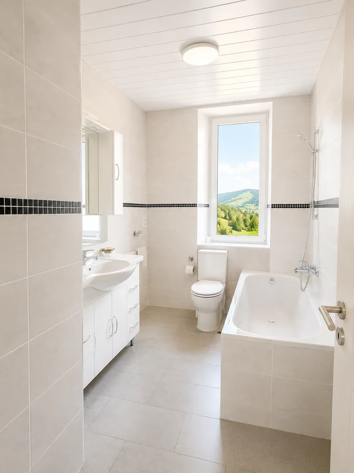 Con balcone e vista sul lago in una villa ristrutturata