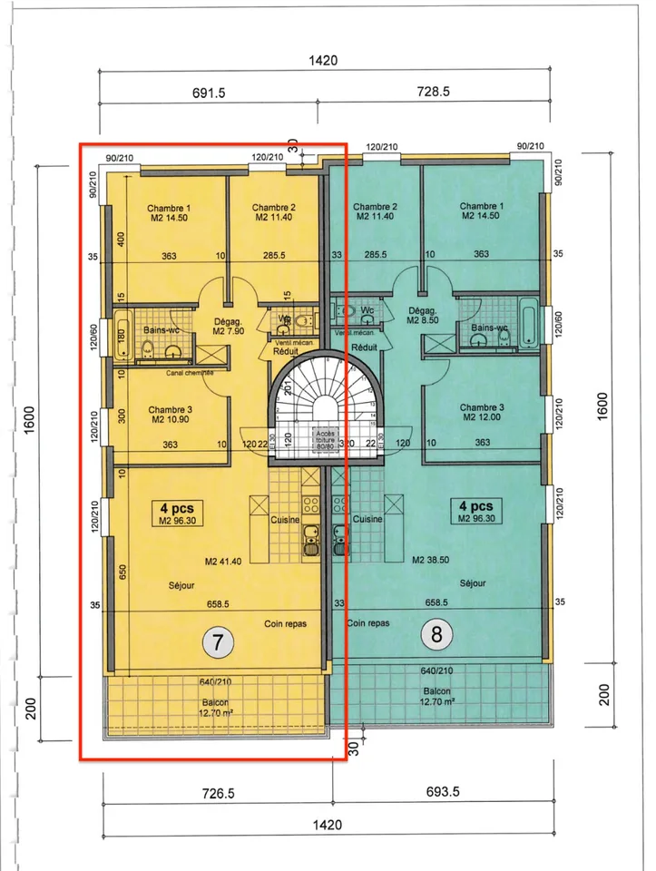 Schönes 4.5-Zimmer-Apartment mit großem Balkon, nur zwei Schritte vom Stadtzentrum entfernt, Rue Saint-Georges