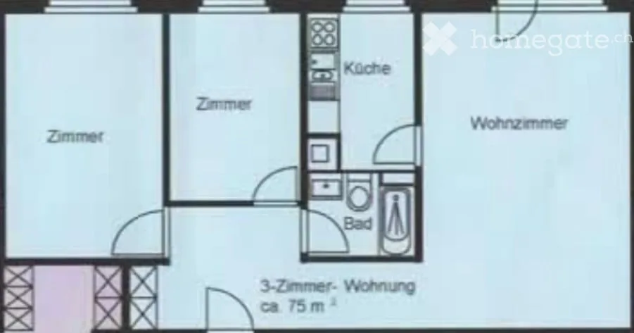 Bel appartement 3 pièces central à Kloten à partir du 1.10.2026