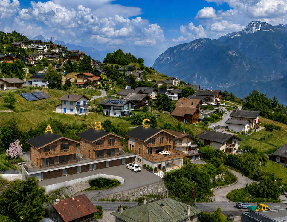 Chalet nuovo di 5,5 locali in struttura lignea con vista panoramica sul lago e le Alpi