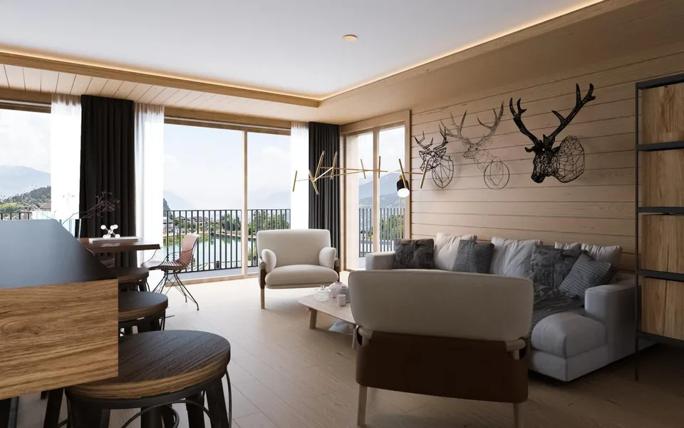 Chalet nuovo di 5,5 locali in struttura lignea con vista panoramica sul lago e le Alpi