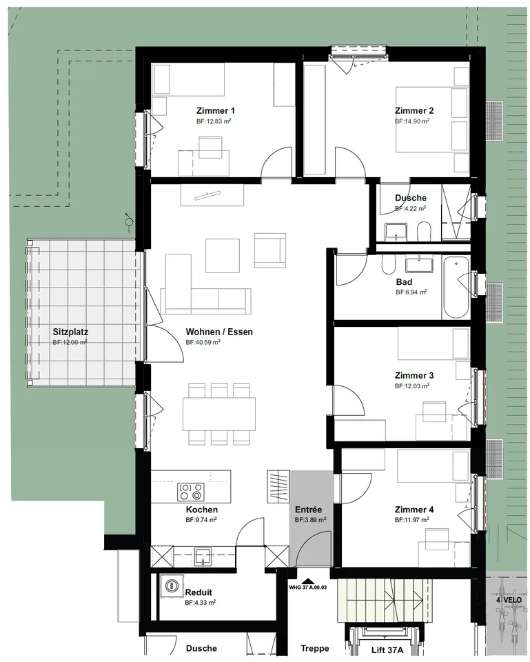 Appartement spacieux de 5,5 pièces avec balcon ou jardin