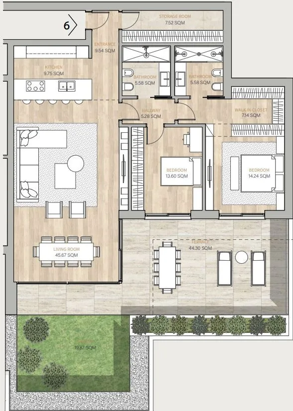 Beautiful 3.5-room apartment in a prestigious residence in Bissone