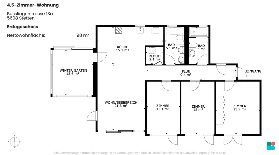 Wonderful 4.5-room garden apartment in Stetten