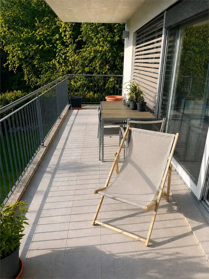 Helles Appartement mit Garten und Fitnessraum im Wohnkomplex