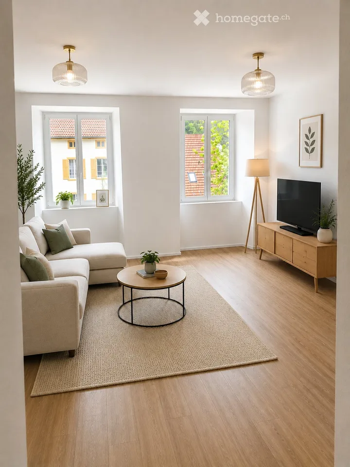 For rent in Sonvilier, fully renovated apartment