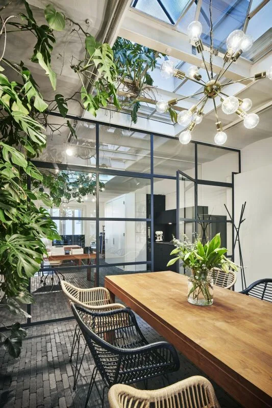 Workspaces in a green design office