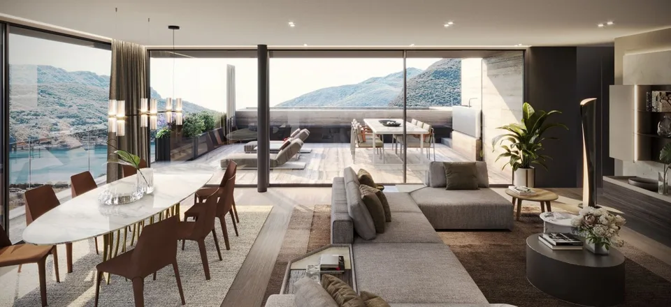 Splendid attic with wonderful lake view in Bissone