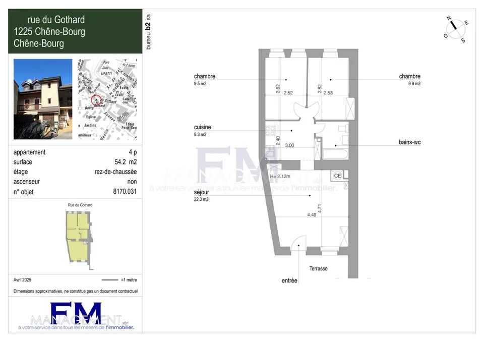 Straße du Gothard ? 4 Zimmer ca. 54 m² im Erdgeschoss