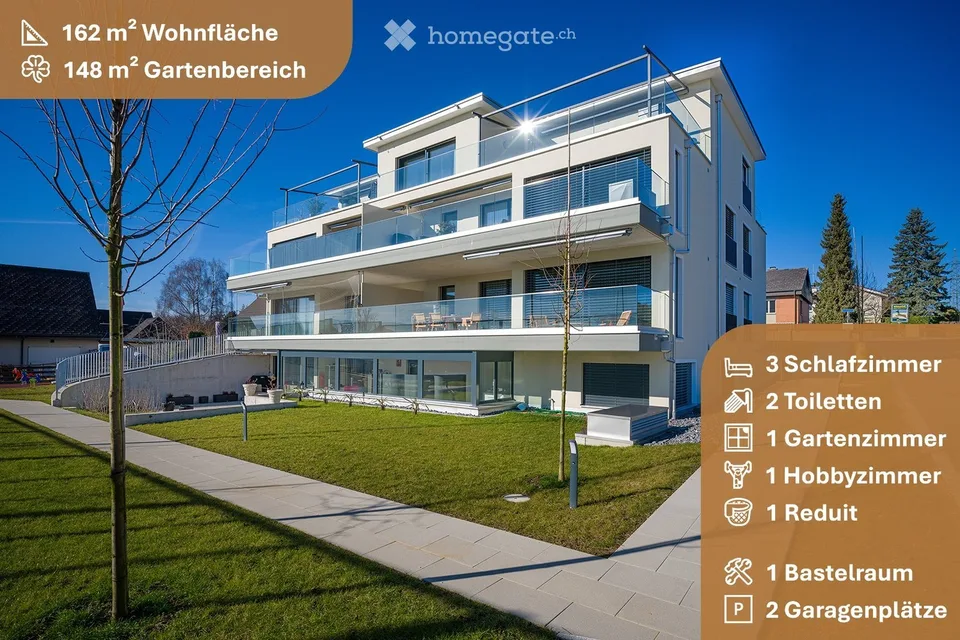 Exklusive Gartenwohnung mit grossem Wintergarten