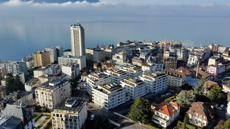 Blick auf den See im Herzen von Montreux