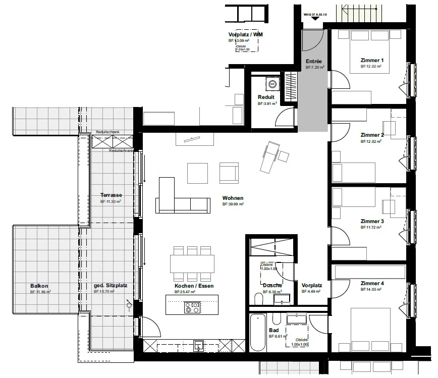 Spacious 5.5-room attic apartment with a view of the Seeland