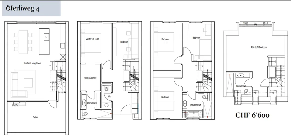 3 maisons mitoyennes spacieuses neuves à louer à Rifferswil