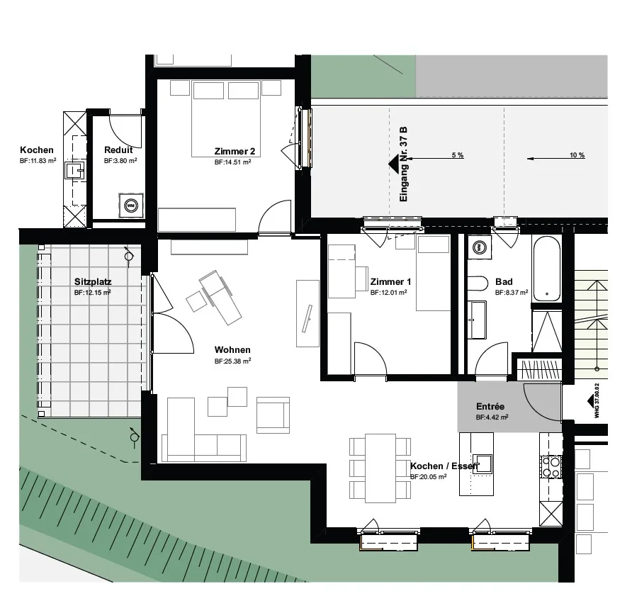 Appartamento moderno di 3,5 locali con balcone a Studen