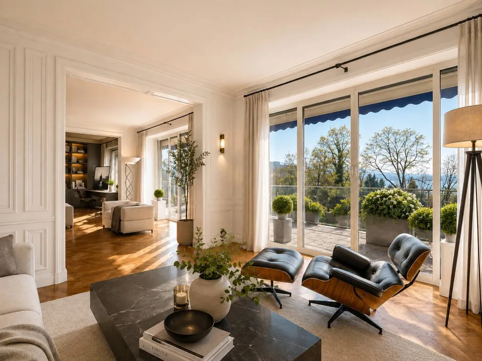 In the heart of Ouchy, 7-room apartment with lake view
