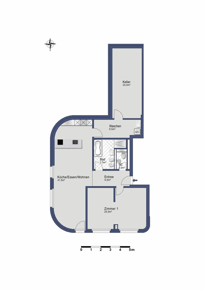 Appartement moderne 2.5 pièces avec certificat Minergie dans un quartier calme à Zurich-Witikon