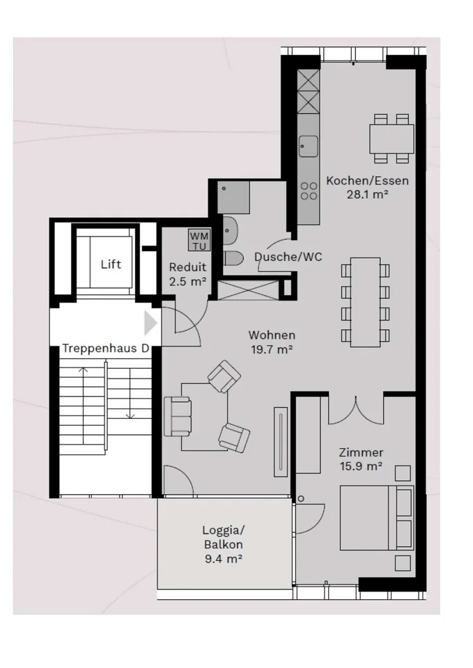 Moderne 2½-Zimmerwohnung in Effretikon