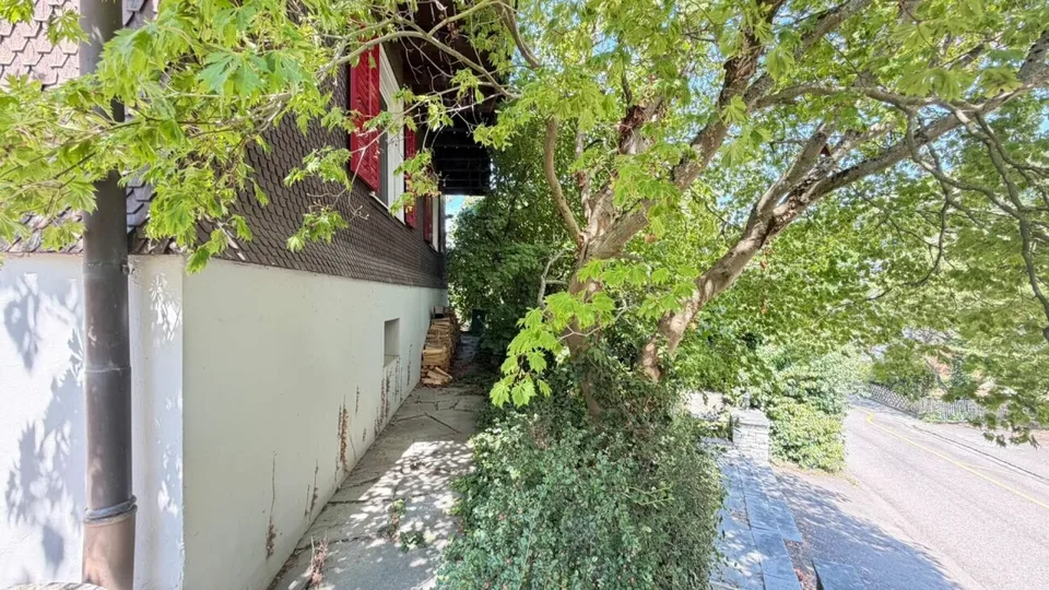 Ampia casa a schiera con giardino, box auto e potenziale di sviluppo