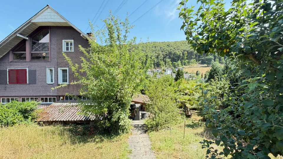 Ampia casa a schiera con giardino, box auto e potenziale di sviluppo