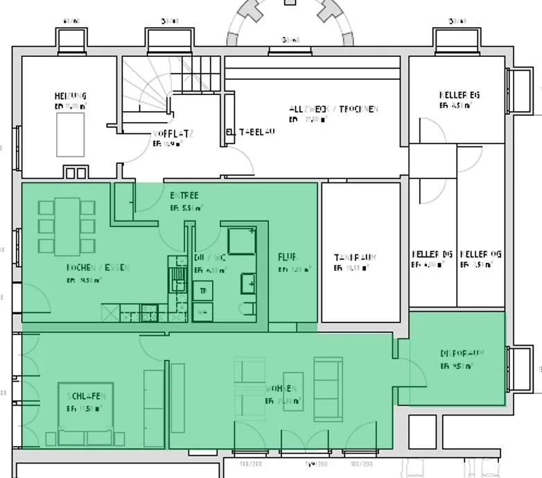 Tolle 2.5-Zimmer-Soussol-Wohnung in Villa in Aarburg