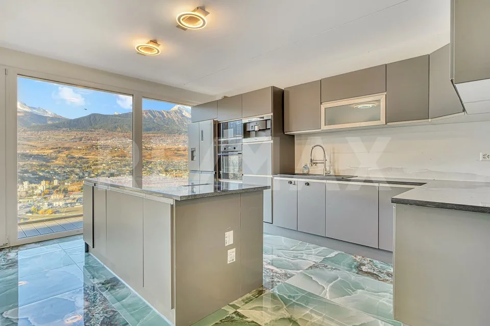 Villa neuve 2025 | Duplex 4.5p 151m² terrasse vitrée | Vue vallée du Rhône  Hauteurs de Sion