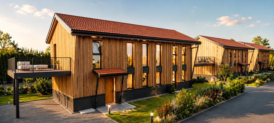 Einzelvilla mit großem Wohnzimmer von 41 m² und privater Terrasse