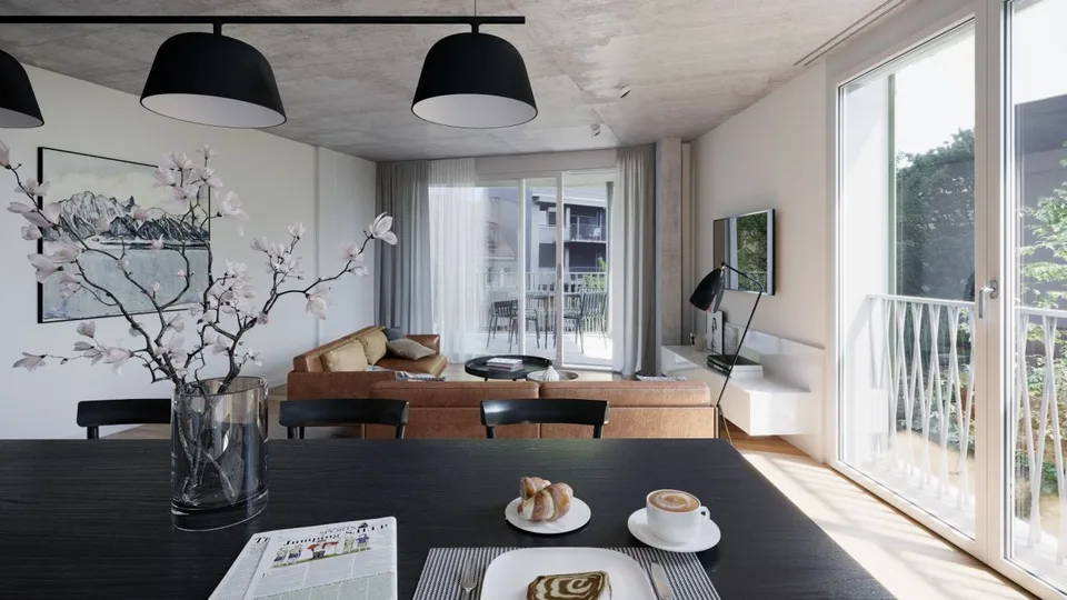 Besondere Architektur, Hochwertiger Wohnkomfort - 3.5-Zimmerwohnung