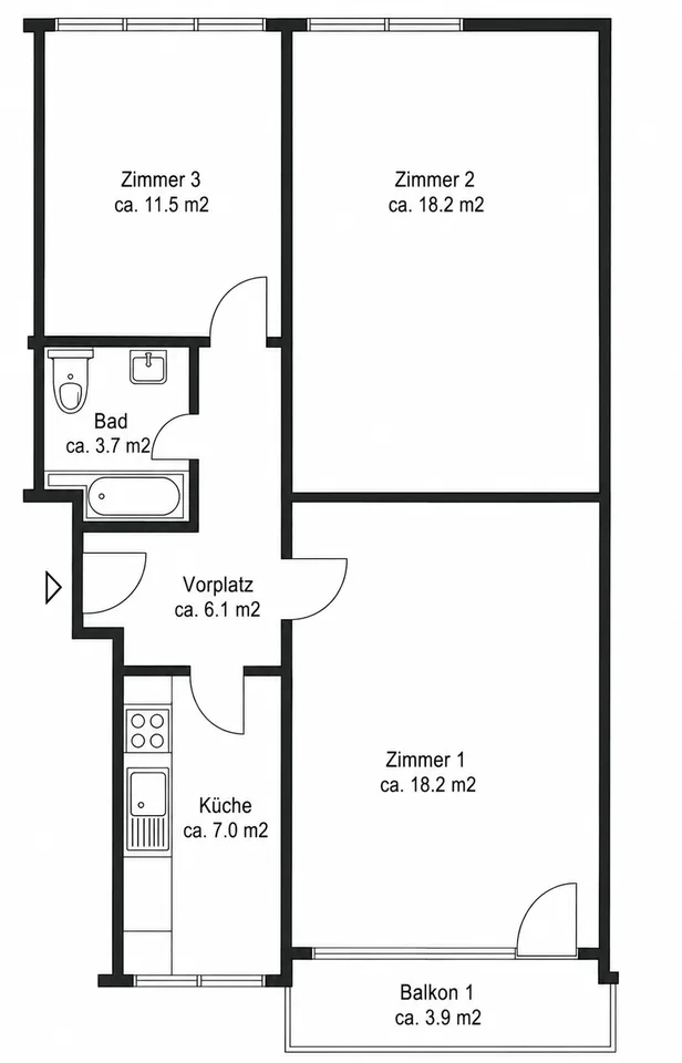 Delizioso appartamento di 3 locali con balcone a Basilea