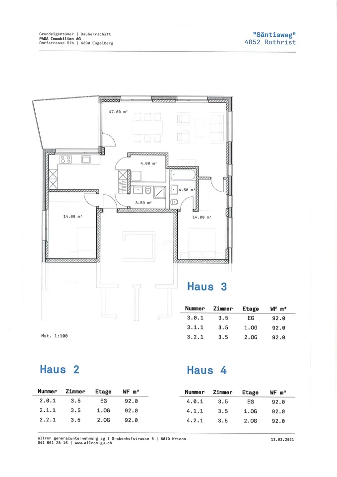 Modern 3.5-room apartment on the 2nd floor in Rothrist for rent