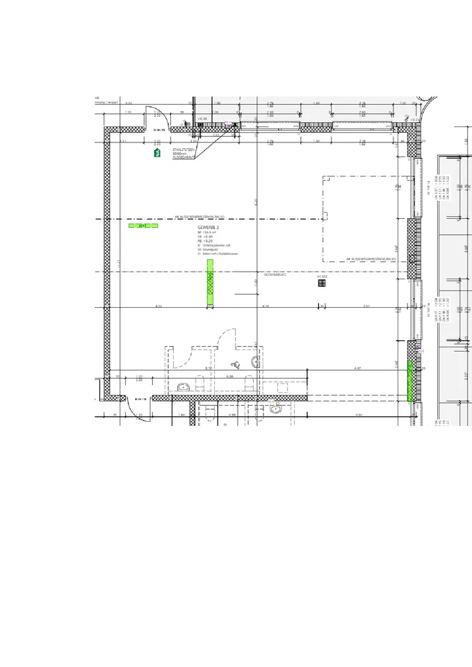 Gewerbefläche im Rohbau