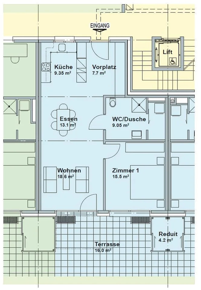 2.5-Zimmerwohnung mit idealem Grundriss im EG
