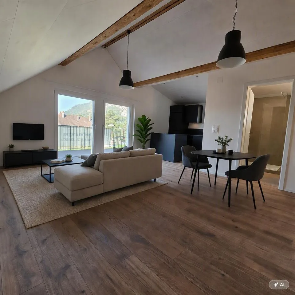 Charmante 2.5-Zimmer-Dachwohnung mit Bergblick in Oensingen
