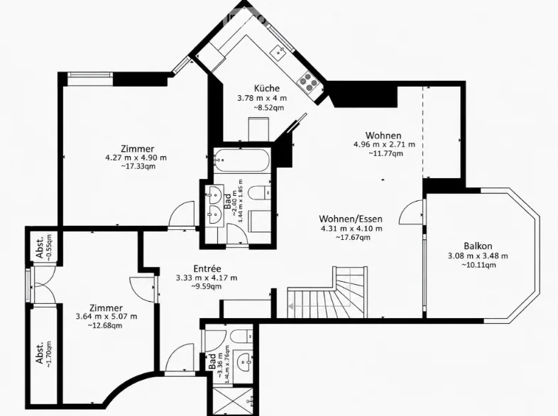 Lichtdurchflutete 4.5-Zimmer-Attika-Maisonette mit Tiefgaragenplatz, St. Gallen