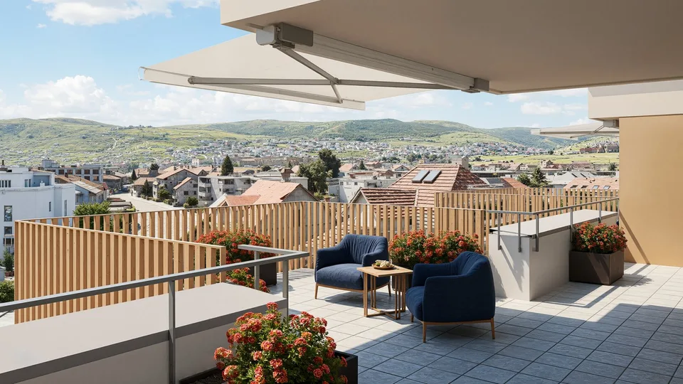 Appartement en attique de 4,5 pièces avec terrasses spacieuses