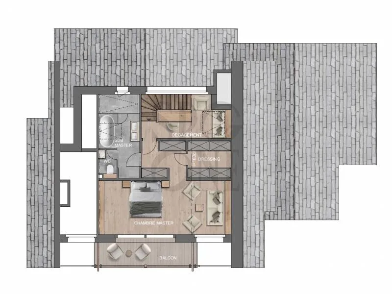 Attic duplex in an exclusive new residence
