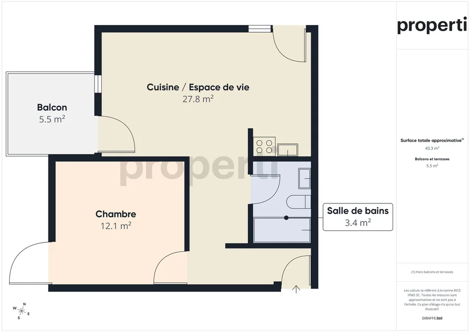 Beautiful 2.5-room apartment with balcony in Aminona, Crans Montana