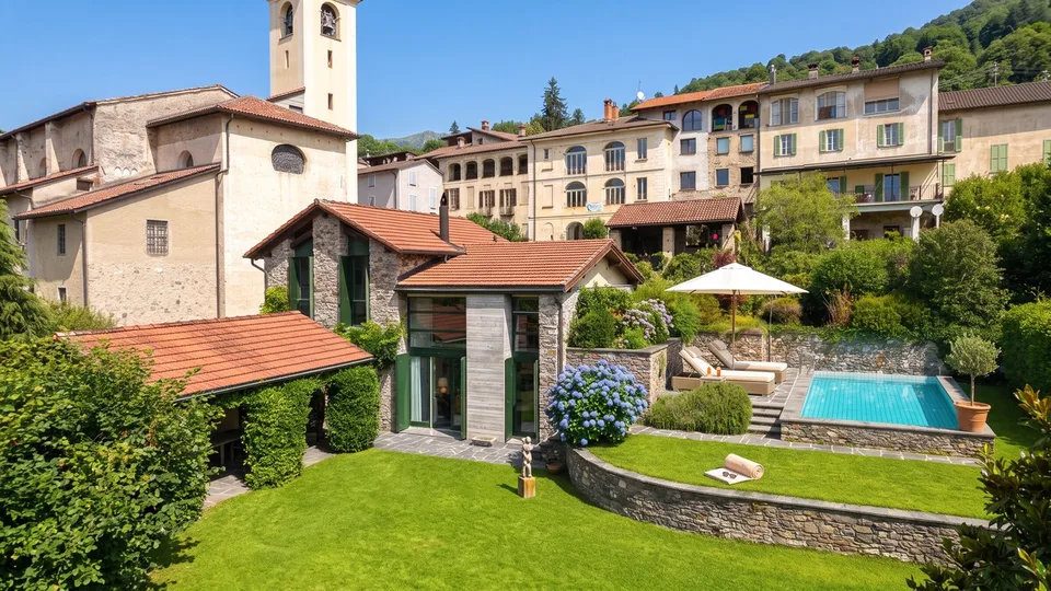CASA TICINESE 6.5 LOCALI CON GIARDINO E PISCINA A CURIO