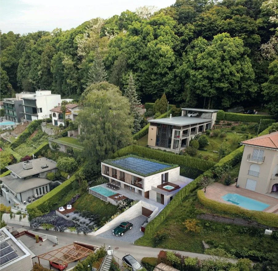 Bauland mit atemberaubendem Blick auf den Luganersee - Montagnola und genehmigtes Villenprojekt mit 10 Räumen