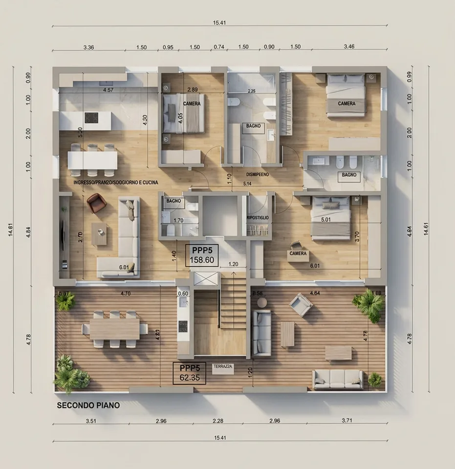 Moderne 4.5-Zimmer-Dachwohnung mit 2 Terrassen in Ligornetto